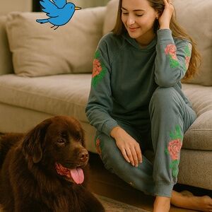 Wildfox Light Gray Floral Sommers Joggers